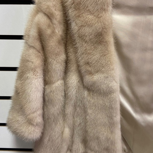 Vintage pearl | Champagne | mink Fur coat | shawl stole wrap jacket - Picture 5 of 7